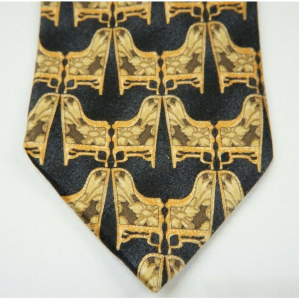 Ermenegildo Zegna tie Black Gold Disegno Esclusivo Men's Necktie